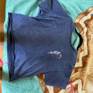 Blue Graphic T-Shirt with Cactus Design